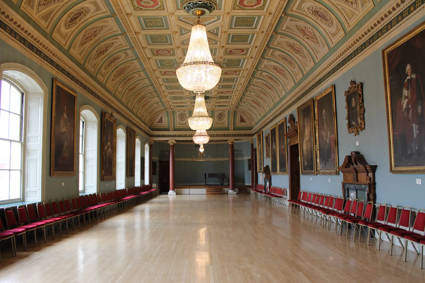 The Assembly Room at Worcester Guildhall, the High Street building where the city council meets. This is a general view of the room and was not taken at a council meeting